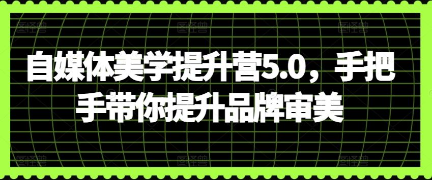 自媒体美学提升营5.0，手把手带你提升品牌审美-立业有术