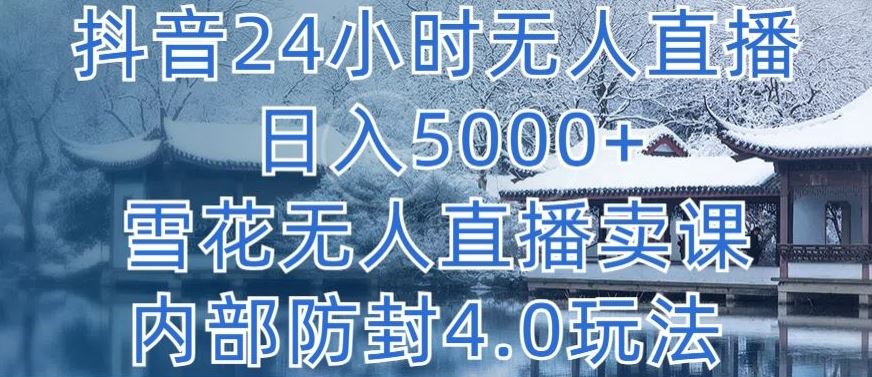 抖音24小时无人直播 日入5000+，雪花无人直播卖课，内部防封4.0玩法【揭秘】-立业有术