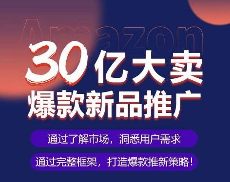 亚马逊·30亿大卖爆款新品推广，可复制、全程案例实操的爆款推新SOP-立业有术