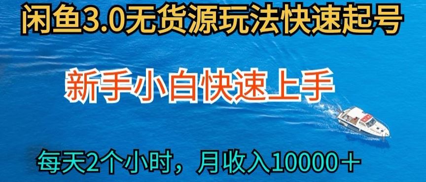 2024最新闲鱼无货源玩法，从0开始小白快手上手，每天2小时月收入过万【揭秘】-立业有术