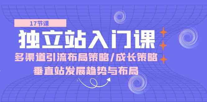 独立站入门课：多渠道引流布局策略/成长策略/垂直站发展趋势与布局-立业有术