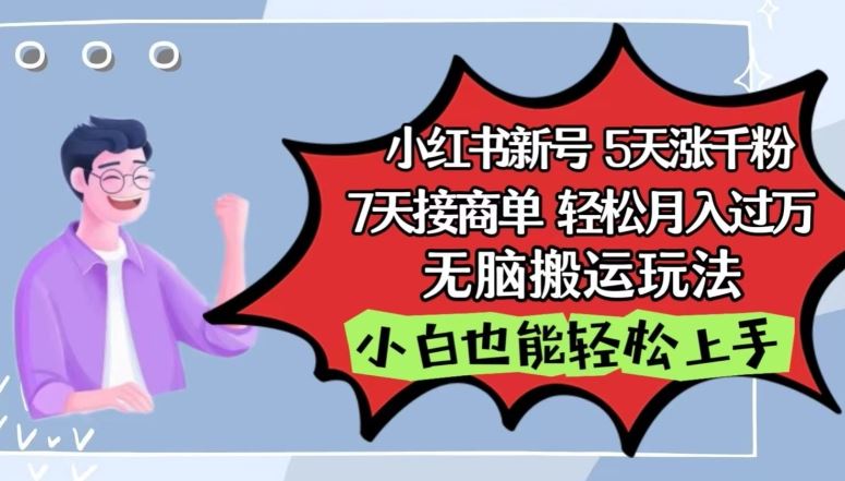 小红书影视泥巴追剧5天涨千粉，7天接商单，轻松月入过万，无脑搬运玩法【揭秘】-立业有术