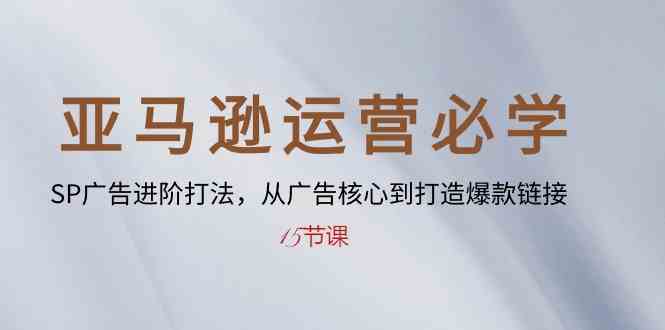 亚马逊运营必学： SP广告进阶打法，从广告核心到打造爆款链接（15节课）-立业有术