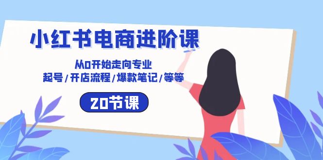 小红书电商进阶课：从0开始走向专业 起号/开店流程/爆款笔记/等等（20节）-立业有术