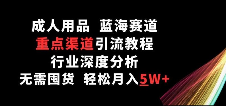 成人用品，蓝海赛道，重点渠道引流教程，行业深度分析，无需囤货，轻松月入5W+【揭秘】-立业有术