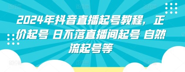 2024年抖音直播起号教程，正价起号 日不落直播间起号 自然流起号等-立业有术