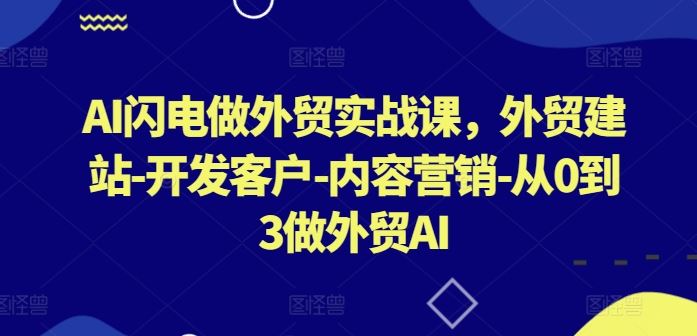 AI闪电做外贸实战课，​外贸建站-开发客户-内容营销-从0到3做外贸AI-立业有术