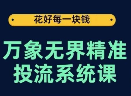 万象无界精准投流系统课，从关键词到推荐，从万象台到达摩盘，从底层原理到实操步骤-立业有术