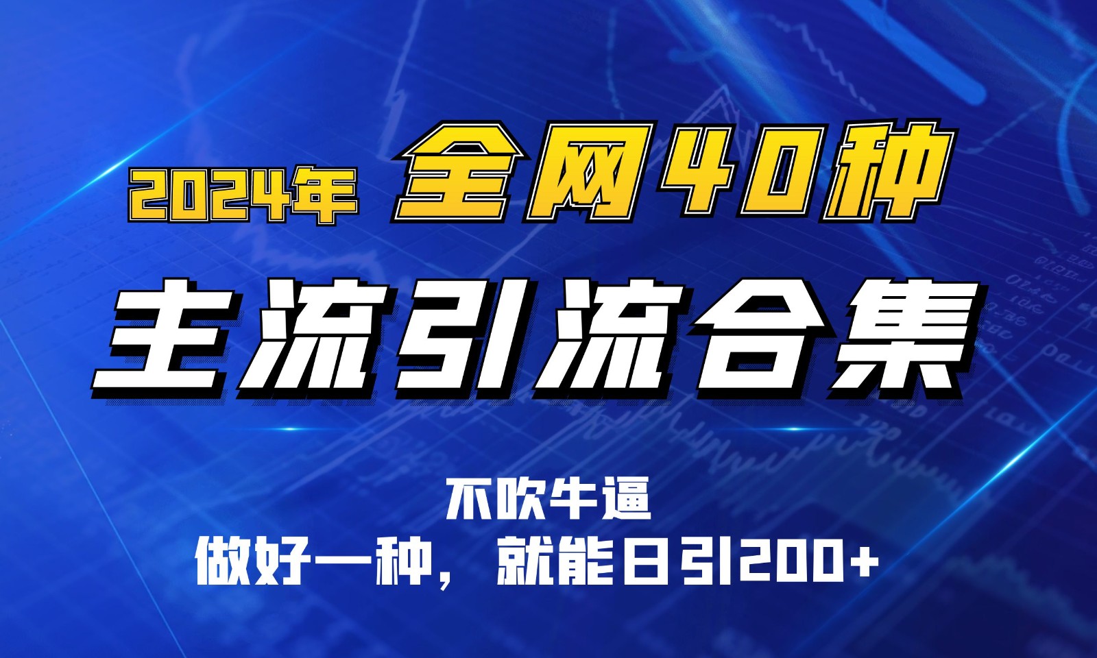 2024年全网40种暴力引流合计，做好一样就能日引100+-立业有术