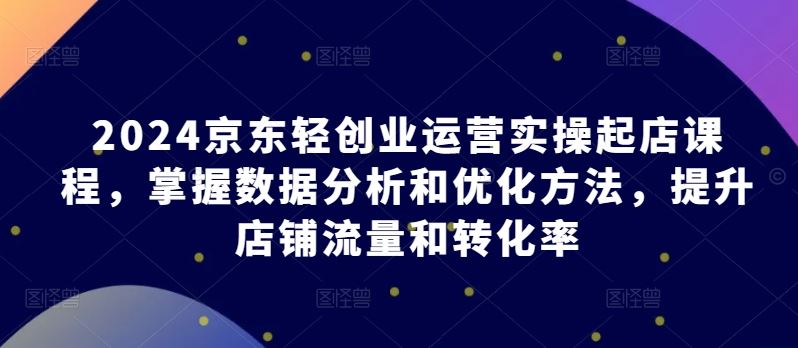 2024京东轻创业运营实操起店课程，掌握数据分析和优化方法，提升店铺流量和转化率-立业有术