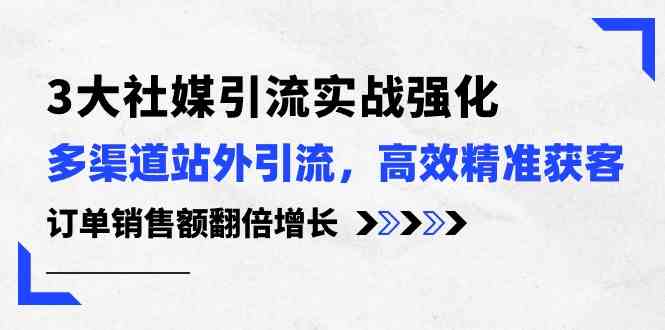 3大社媒引流实操强化，多渠道站外引流/高效精准获客/订单销售额翻倍增长-立业有术