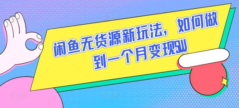 闲鱼无货源新玩法，如何做到一个月变现5W【揭秘】-立业有术