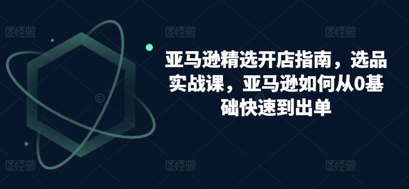 亚马逊精选开店指南，选品实战课，亚马逊如何从0基础快速到出单-立业有术