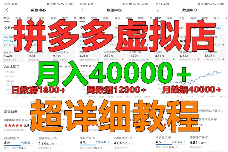 拼多多虚拟电商训练营月入40000+，全网最详细，你做你也行，暴利稳定长久-立业有术