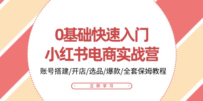 0基础快速入门小红书电商实战营：账号搭建/开店/选品/爆款/全套保姆教程-立业有术