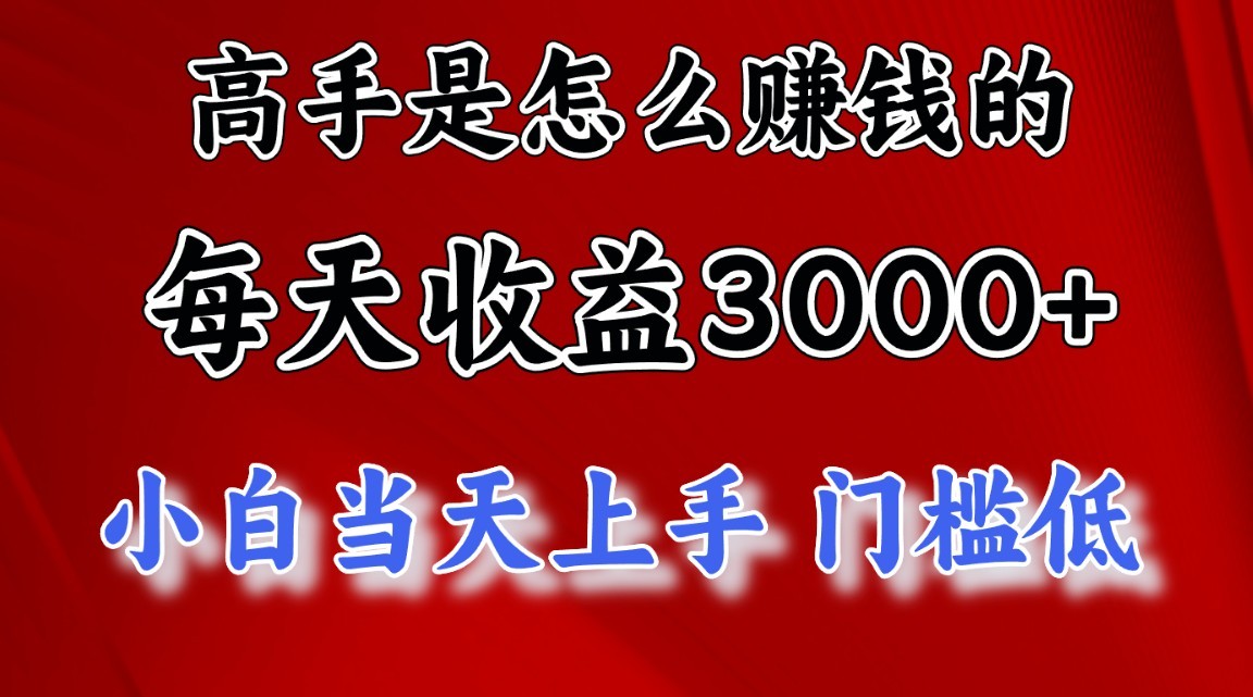 高手是怎么赚钱的，一天收益3000+，闷声发财项目，不是一般人能看懂的-立业有术