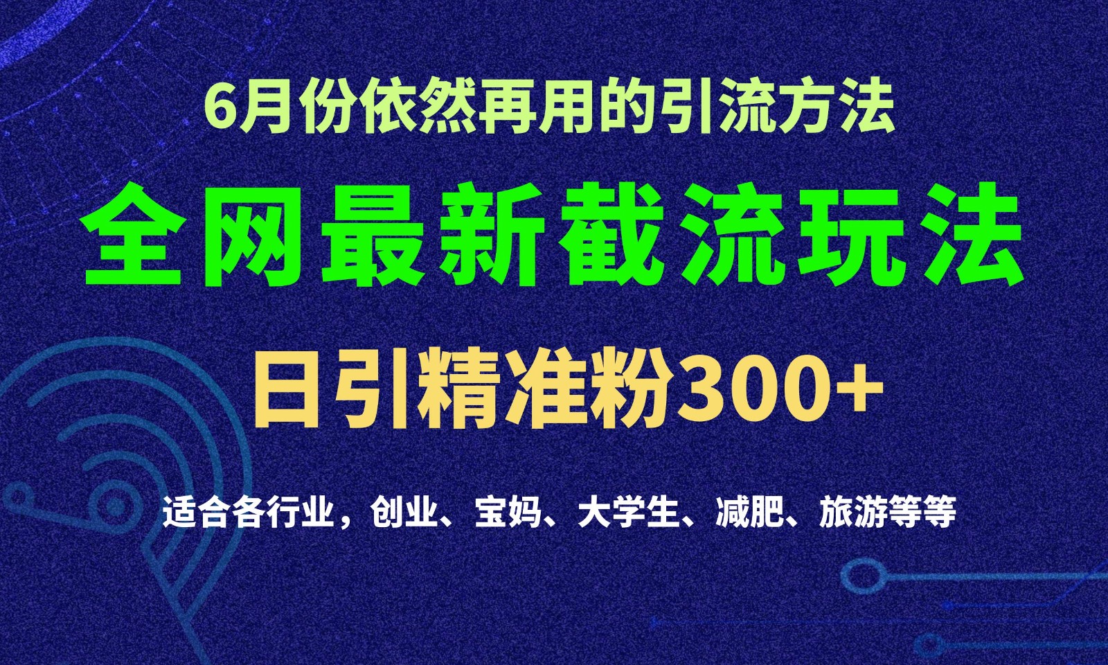 2024全网最新截留玩法，每日引流突破300+-立业有术