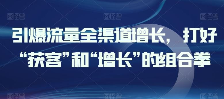 引爆流量全渠道增长，打好“获客”和“增长”的组合拳-立业有术