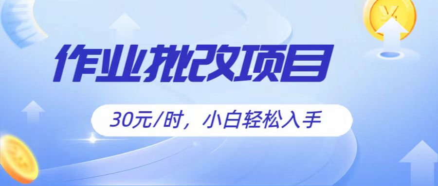 作业批改项目30元/时，简单小白轻松入手，非常适合兼职-立业有术