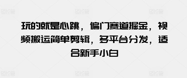 玩的就是心跳，偏门赛道掘金，视频搬运简单剪辑，多平台分发，适合新手小白【揭秘】-立业有术