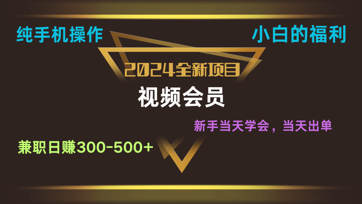 影视会员兼职日入500-800，纯手机操作当天上手当天出单 小白福利-立业有术