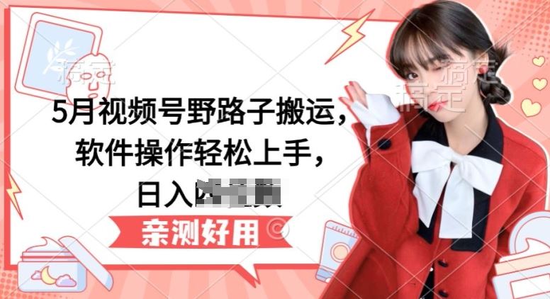 5月视频号野路子搬运，软件操作轻松上手，日入三位数【揭秘】-立业有术