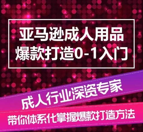 亚马逊成人用品爆款打造0-1入门，系统化讲解亚马逊成人用品爆款打造的流程-立业有术