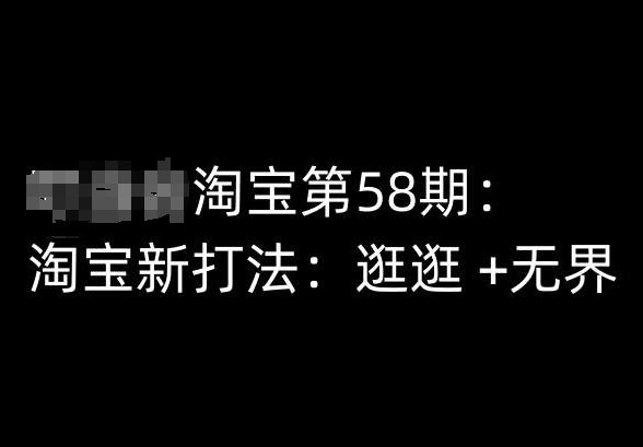 淘宝第58期培训课程，淘宝新打法：逛逛 +无界-立业有术