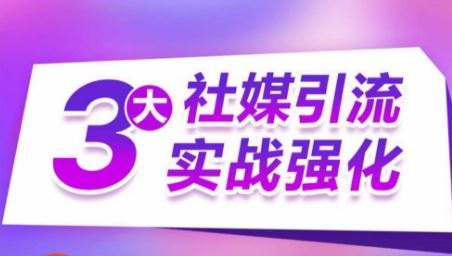 3大社媒引流实战强化，多渠道站外引流，高效精准获客，订单销售额翻倍增长-立业有术