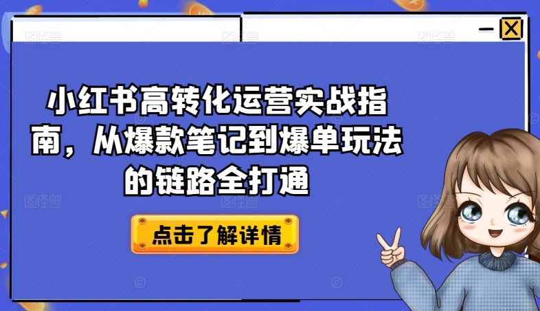 小红书高转化运营实战指南，从爆款笔记到爆单玩法的链路全打通-立业有术