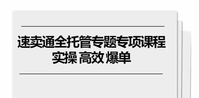 速卖通全托管专题专项课程，实操 高效 爆单（11节课）-立业有术