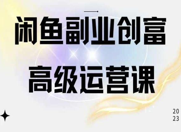 闲鱼电商运营高级课程，一部手机学会闲鱼开店赚钱-立业有术