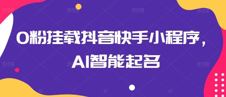 0粉挂载抖音快手小程序，AI智能起名-立业有术