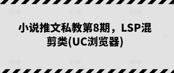 小说推文私教第8期，LSP混剪类(UC浏览器)-立业有术