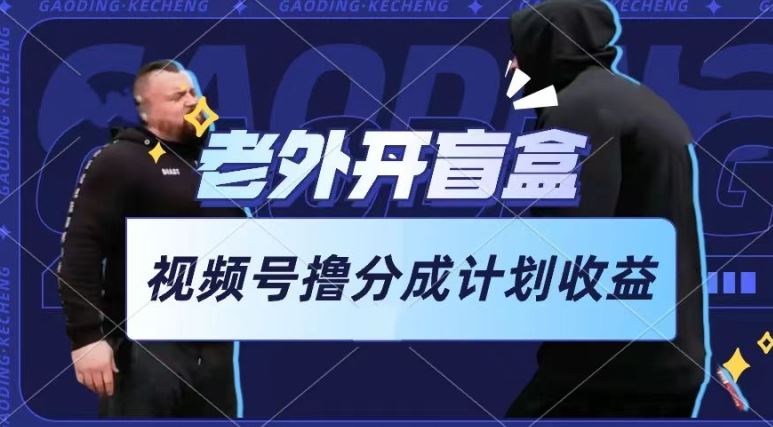 老外开盲盒视频，撸视频号分成计划收益，每天只需一小时，新手小白轻松上手【揭秘】-立业有术