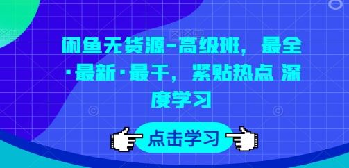 闲鱼无货源-高级班，最全·最新·最干，紧贴热点 深度学习-立业有术