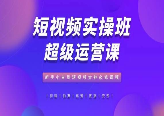 短视频实操班超级运营课，新手小白到短视频大神必修课程-立业有术