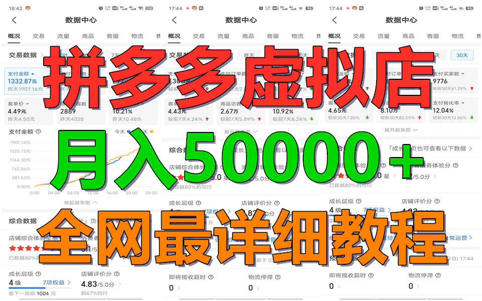 拼多多虚拟电商训练营月入50000+你也行，暴利稳定长久，副业首选-立业有术