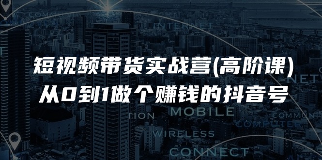 短视频带货实战营(高阶课)，从0到1做个赚钱的抖音号（17节课）-立业有术