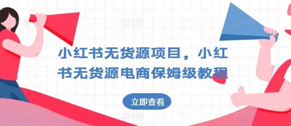 小红书无货源项目，小红书无货源电商保姆级教程【揭秘】-立业有术