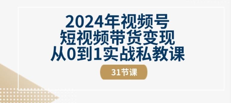 2024年视频号短视频带货变现从0到1实战私教课(31节视频课)-立业有术