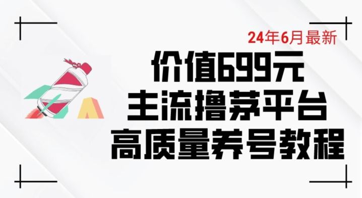 6月最新价值699的主流撸茅台平台精品养号下车攻略【揭秘】-立业有术
