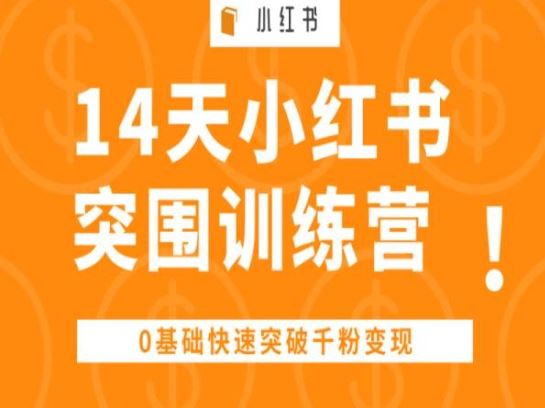 14天小红书突围训练营 ，0基础快速突破千粉变现-立业有术