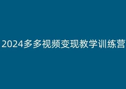 2024多多视频变现教学训练营，新手保姆级教程，适合新手小白-立业有术