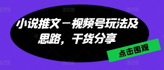 小说推文—视频号玩法及思路，干货分享-立业有术