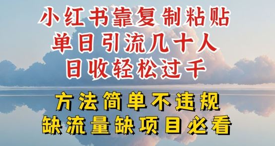 小红书靠复制粘贴单日引流几十人目收轻松过千，方法简单不违规【揭秘】-立业有术