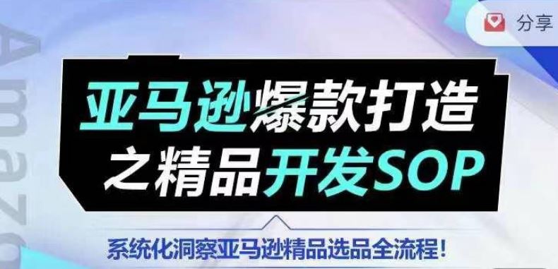 【训练营】亚马逊爆款打造之精品开发SOP，系统化洞察亚马逊精品选品全流程-立业有术