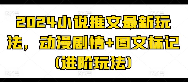 2024小说推文最新玩法，动漫剧情+图文标记(进阶玩法)-立业有术
