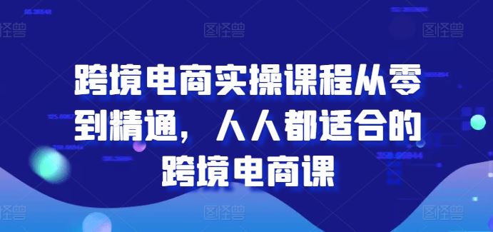 跨境电商实操课程从零到精通，人人都适合的跨境电商课-立业有术