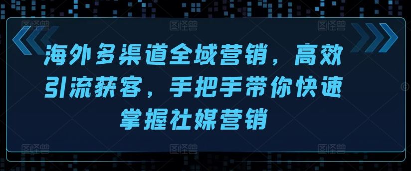 海外多渠道全域营销，高效引流获客，手把手带你快速掌握社媒营销-立业有术